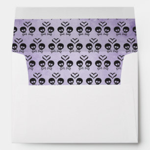 Enveloppe d'invitation gothique du crâne - violet