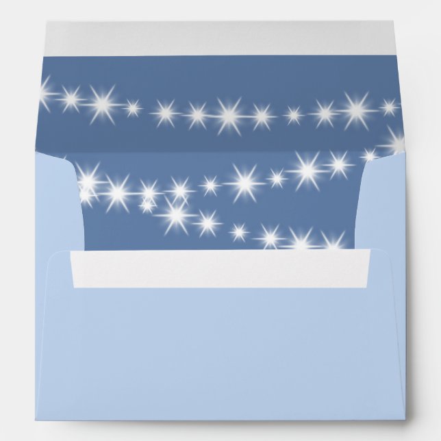 Enveloppe d'invitation Lights Blue Twinkle Light (Dos (Bas))