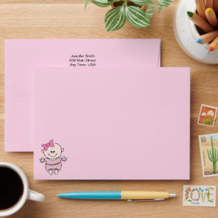 Enveloppe d'invitation Merci de douche pour bébé f