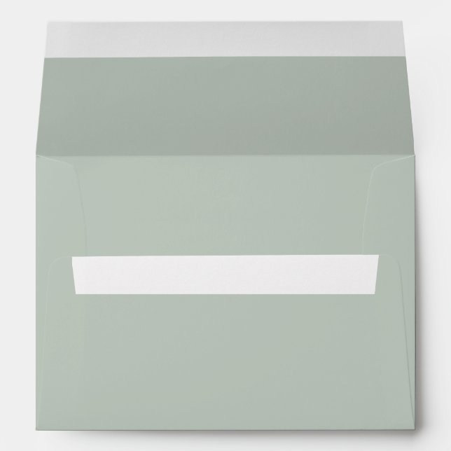 Enveloppe d'invitation moderne Sage Green Mariage (Dos (Bas))