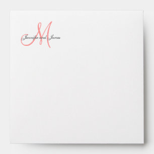 Enveloppe d'invitation Monogramme Coral Mariage da