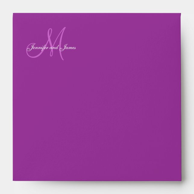Enveloppe d'invitation Monogramme Purple Mariage d (Devant)