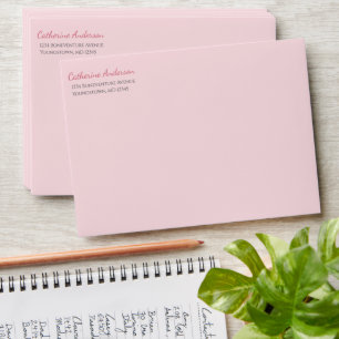 Enveloppe d'invitation Monogramme Rose Pâle