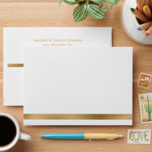 Enveloppe d'invitation officielle blanche et or