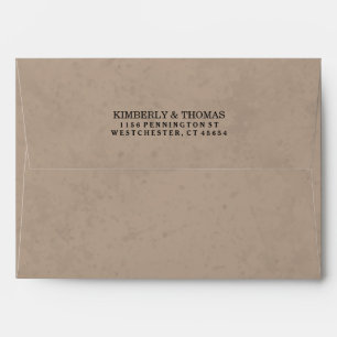 Enveloppe d'invitation personnalisée Brown et blan