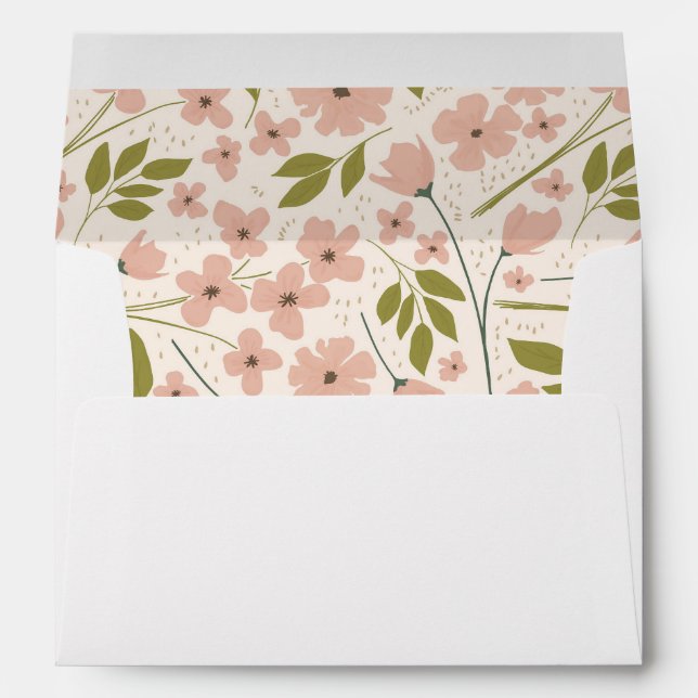 Enveloppe d'invitation personnalisée rose pâle (Dos (Bas))