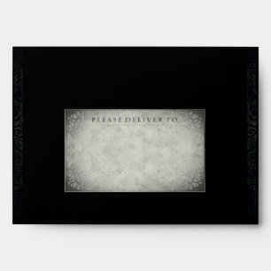 Enveloppe d'invitation pour mariage noir gris roug