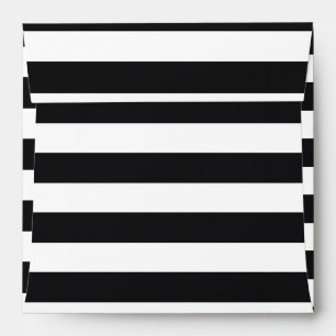 Enveloppe d'invitation rayée noir et blanc