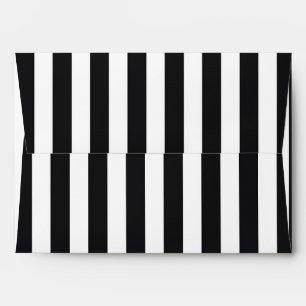 Enveloppe d'invitation rayée noir et blanc chic