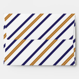 Enveloppe d'invitation rayures nautiques blanc ble