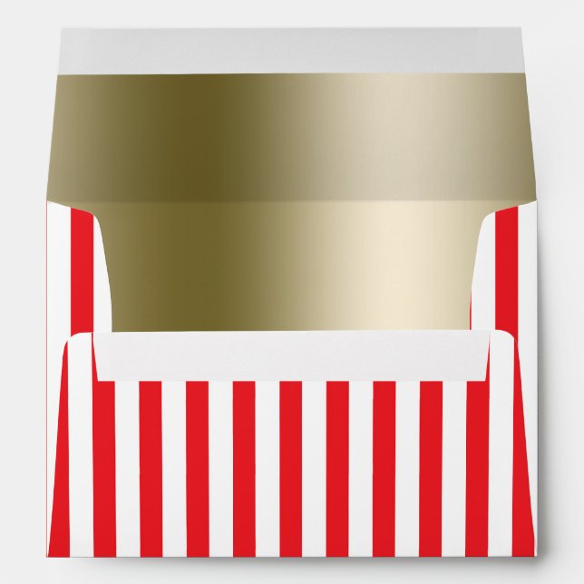 Enveloppe d'invitation Red & White Circus (Dos (Bas))