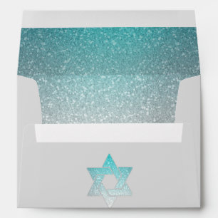 Enveloppe d'invitation Turquoise Glittery Gradient