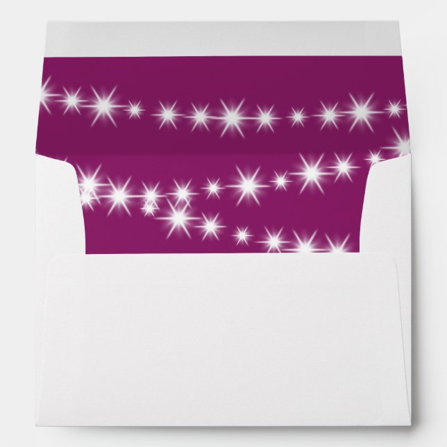 Enveloppe d'invitation Twinkle Lights (magenta) (Dos (Bas))