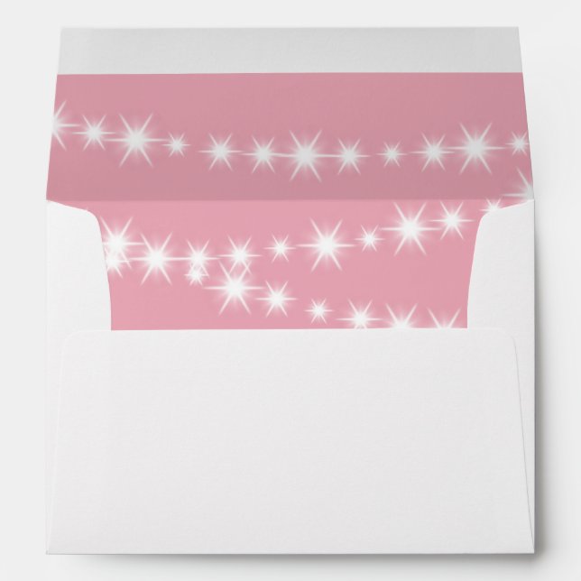 Enveloppe d'invitation Twinkle Lights (rose) (Dos (Bas))