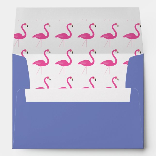 Enveloppe d'invitation violet Flamant rose rose (Dos (Bas))