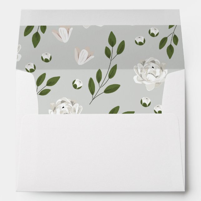 Enveloppe d'invitation White Floral Mariages Sprig (Dos (Bas))