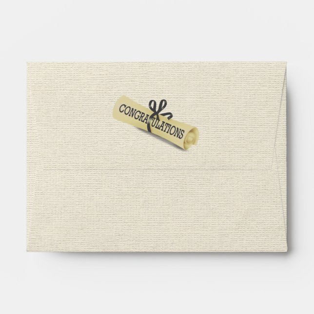 Enveloppe diplôme d'études avec ruban noir (Dos (Haut rabat))