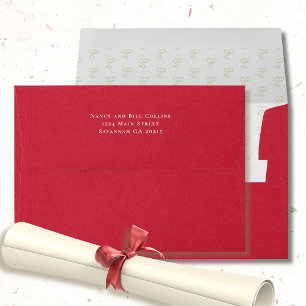 Enveloppe Diplôme d'infirmière Fond Rouge Stéthoscope Doré