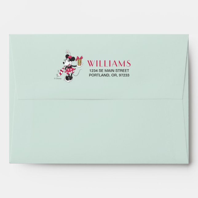 Enveloppe Disney | Vintage Holiday Minnie (Dos (Haut rabat))