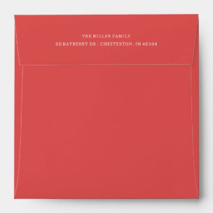 Enveloppe Disposition d'adresse de retour rouge classique de