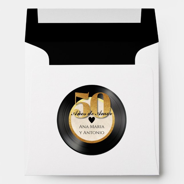 Enveloppe Disque vinyle rétro espagnol 50e anniversaire (Dos (Bas))