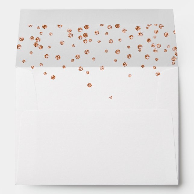 Enveloppe Disques de parties scintillant en or rose adresse  (Dos (Bas))