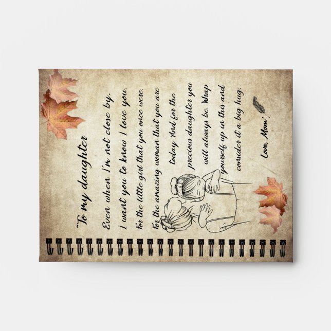 Enveloppe Don de fille | Lettre À Ma Fille De Maman (Devant)