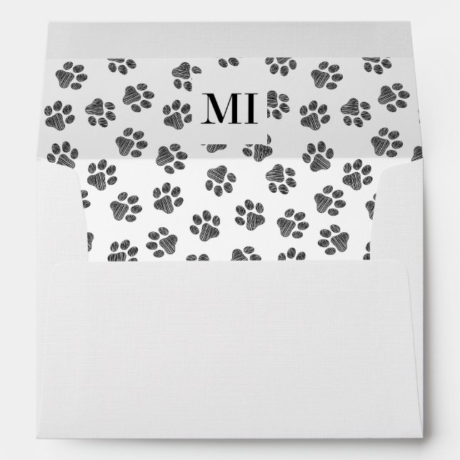 Enveloppe Doodle Paws, Pattes de Chien, Pattes de Chat, Patt (Dos (Bas))