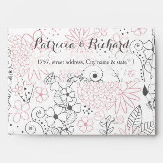 Enveloppe Doodles Classy dessiné à la main Mariage