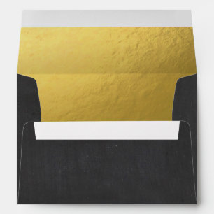 Enveloppe d'or noir Anniversaire moderne et élégan