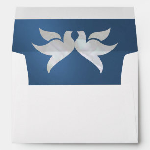 Enveloppe Doses et Monogramme - Mariage bleu