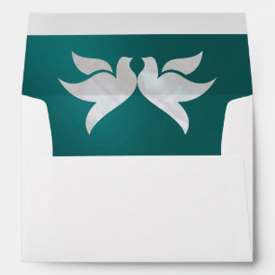Enveloppe Doses et Monogramme - Mariage Turquoise