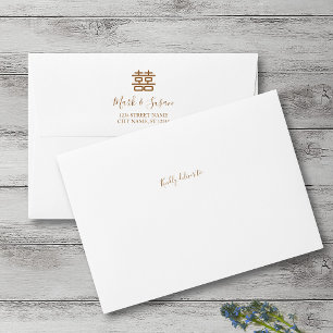 Enveloppe Double Bonheur Faire-part de mariage chinois