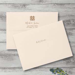 Enveloppe Double Bonheur Faire-part de mariage chinois