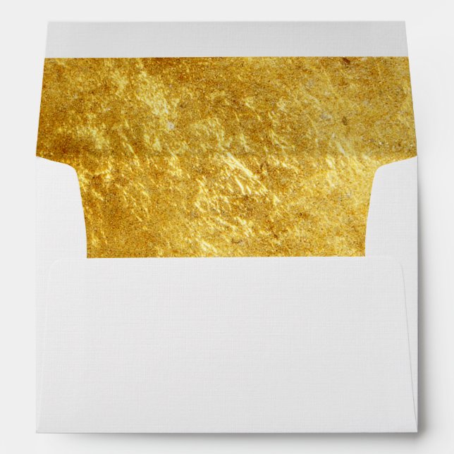 Enveloppe doublée d'or de Faux pour Faire-part de  (Dos (Bas))
