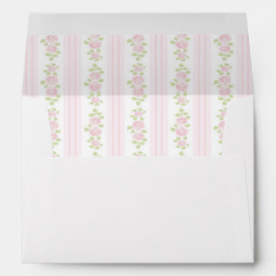 Enveloppe doublée florale rose