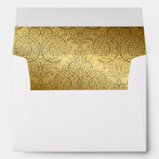 Enveloppe doublée motif or
