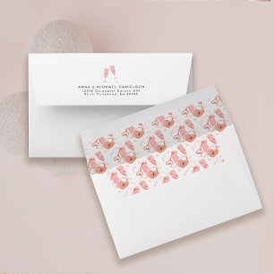 Enveloppe Doublure de motif de fête de bachelorette rose