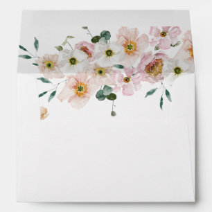 Enveloppe Doublure d'enveloppe florale Prosecco et fleurs
