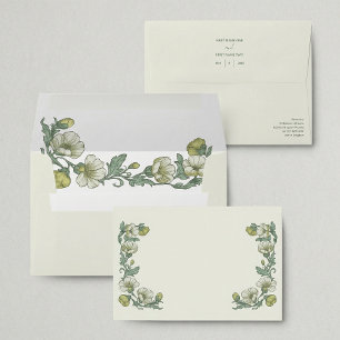 Enveloppe Douce art nouveau florale pour mariage