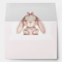 Douce Fête de Naissance Watercolor Rose Lapin 