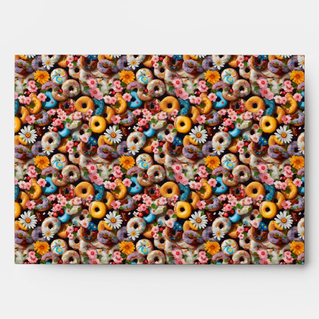 Enveloppe Douceurs Donuts Design Motif sans soucis (Devant)