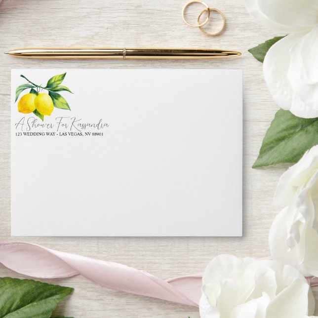 Enveloppe Douche citron (Wedding)