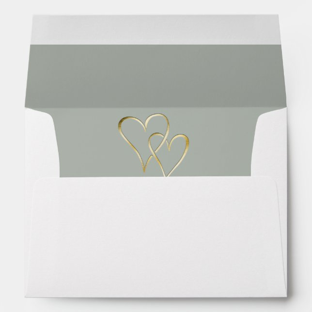 Enveloppe Dove Grey Deux Coeurs d'Or (Dos (Bas))