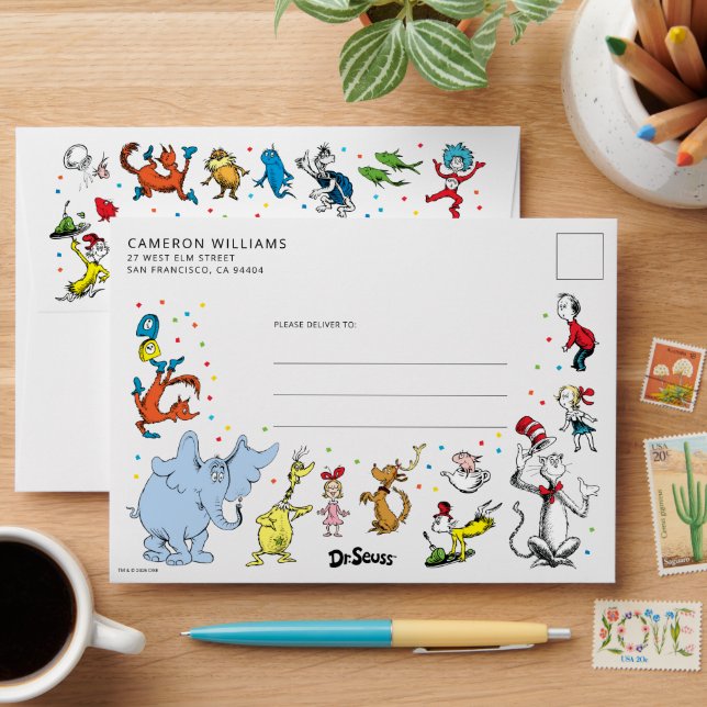 Enveloppe Dr. Seuss Character Confetti | ANNIVERSAIRE DE ENF (Desk)