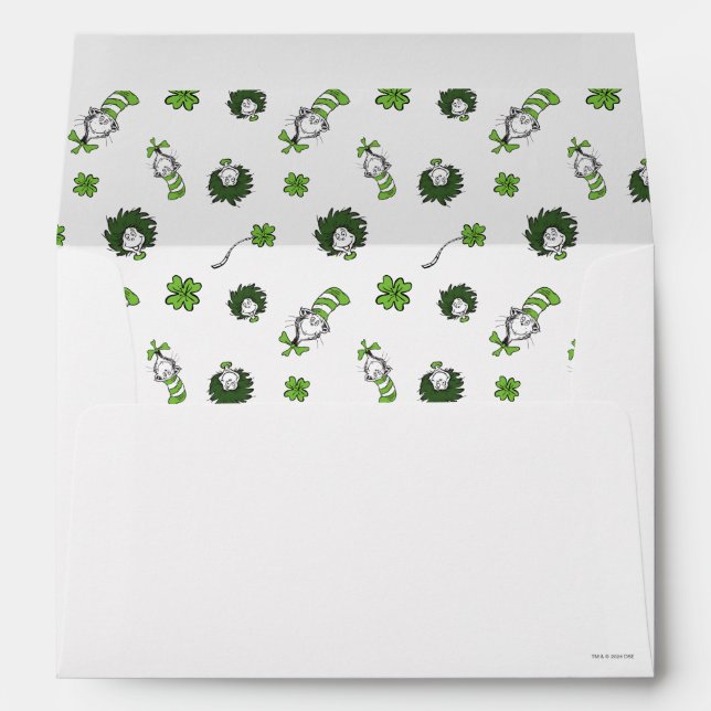 Enveloppe Dr Seuss | Chat dans le Motif Casquette Clover (Dos (Bas))