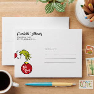 Enveloppe Dr. Seuss Fête de bébé Oh Boy Grinch