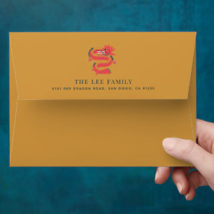 Enveloppe Dragon 2024 Moutarde Chine Jour de l'An