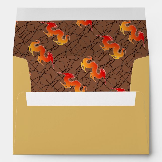 Enveloppe Dragon à gradient rouge (Dos (Bas))