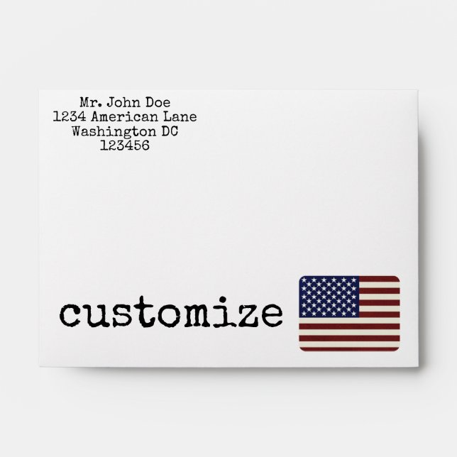 Enveloppe Drapeau américain personnalisable (Devant)